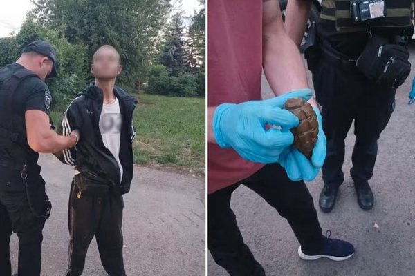 В Ужгороді затримали чоловіка, який гуляв вулицею з гранатою