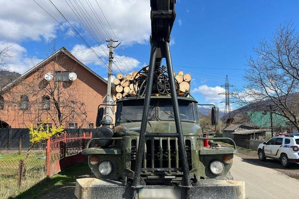 На Тячівщині вилучено вантажівку з нелегальною деревиною