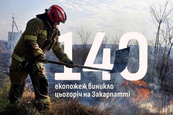 На Закарпатті цьогоріч виникло вже 140 пожеж