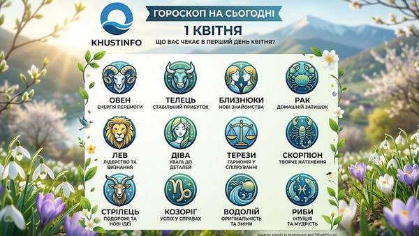 Гороскоп на 1 квітня: Що зірки підготували для хустян у перший день квітня?