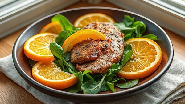Салат із теплою курячою печінкою та апельсином: ресторанне поєднання соковитості та контрастів